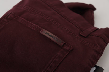 Bordeaux Cotton Stretch GOLD Denim Jeans