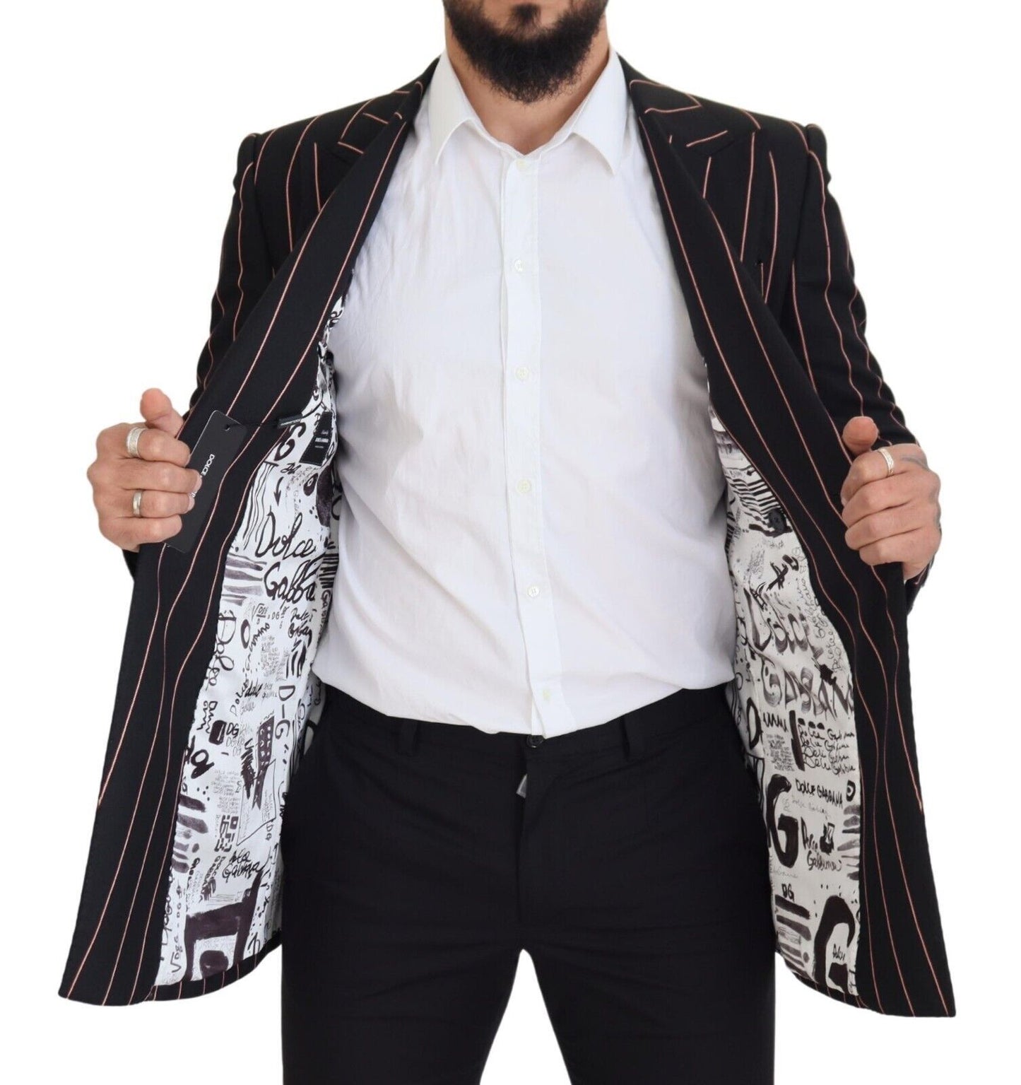 Elegant Slim Fit Double-Breasted Black Blazer