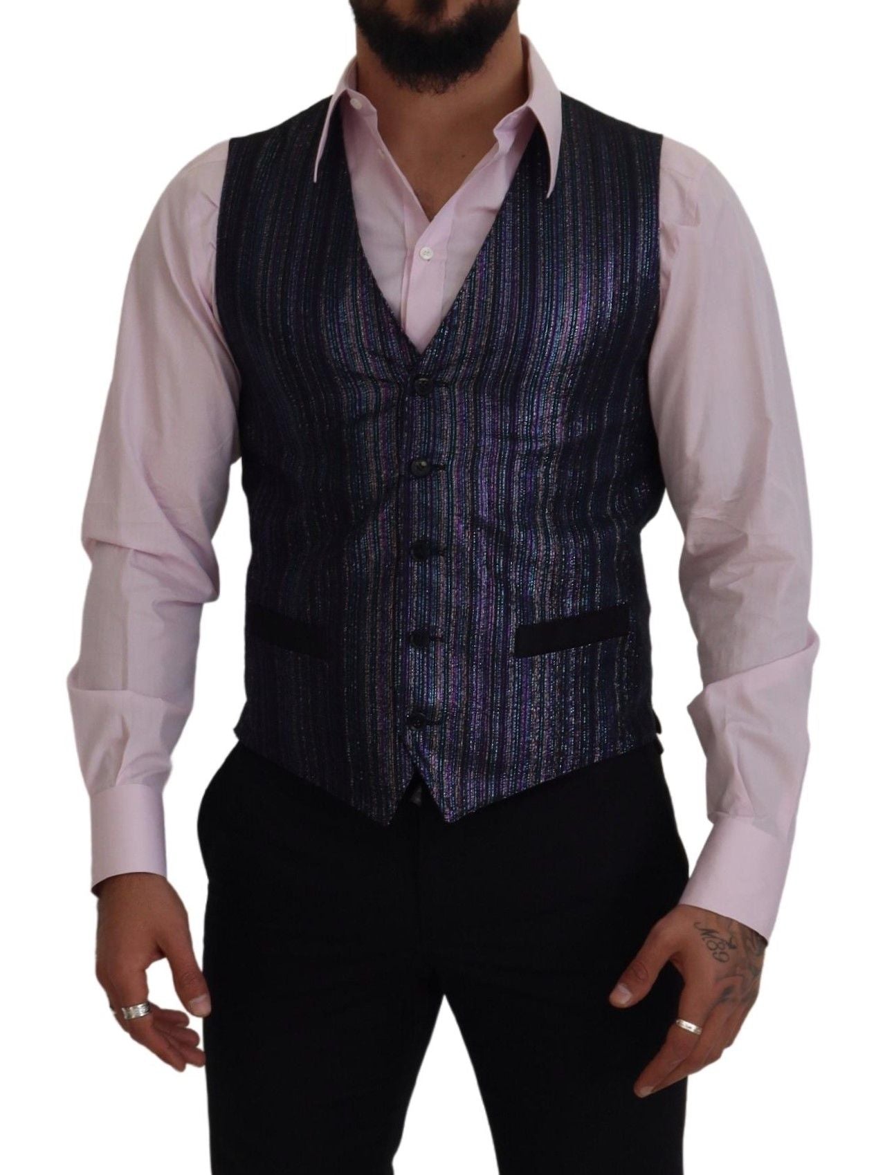 Multicolor Formal Dress Vest Luxury Blend