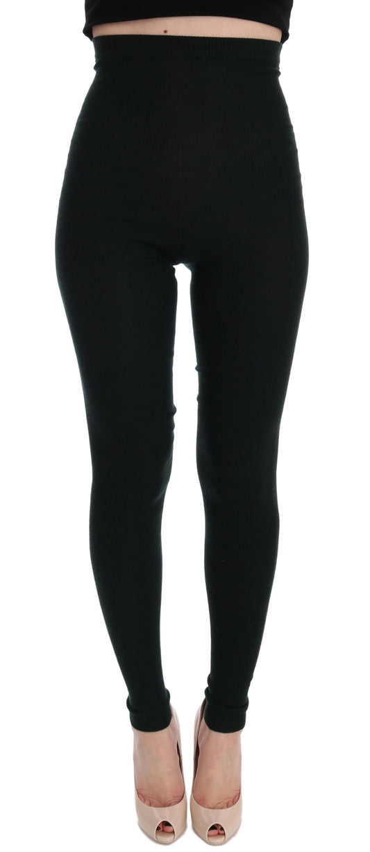 Elegant Cashmere Jegging Pants in Lush Green