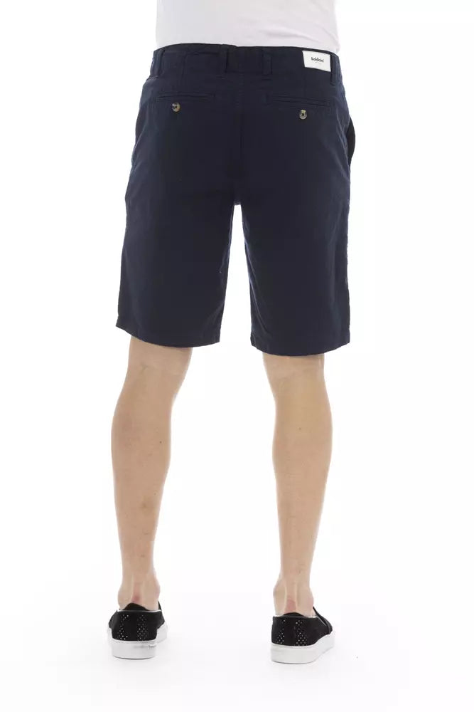 Blue Cotton Men Bermuda Shorts