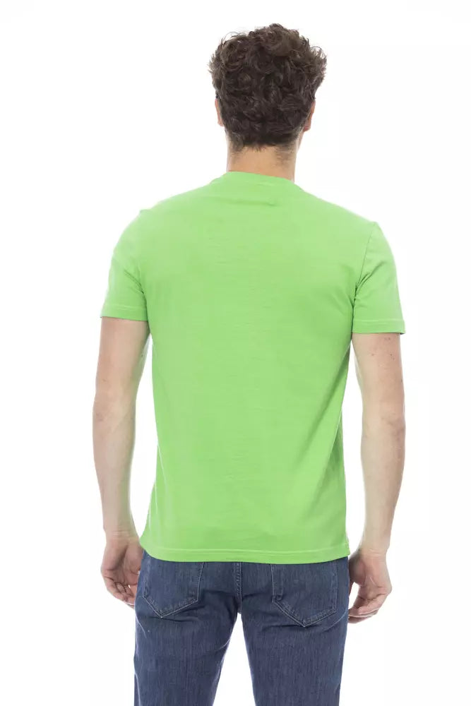 Green Cotton Men T-Shirt