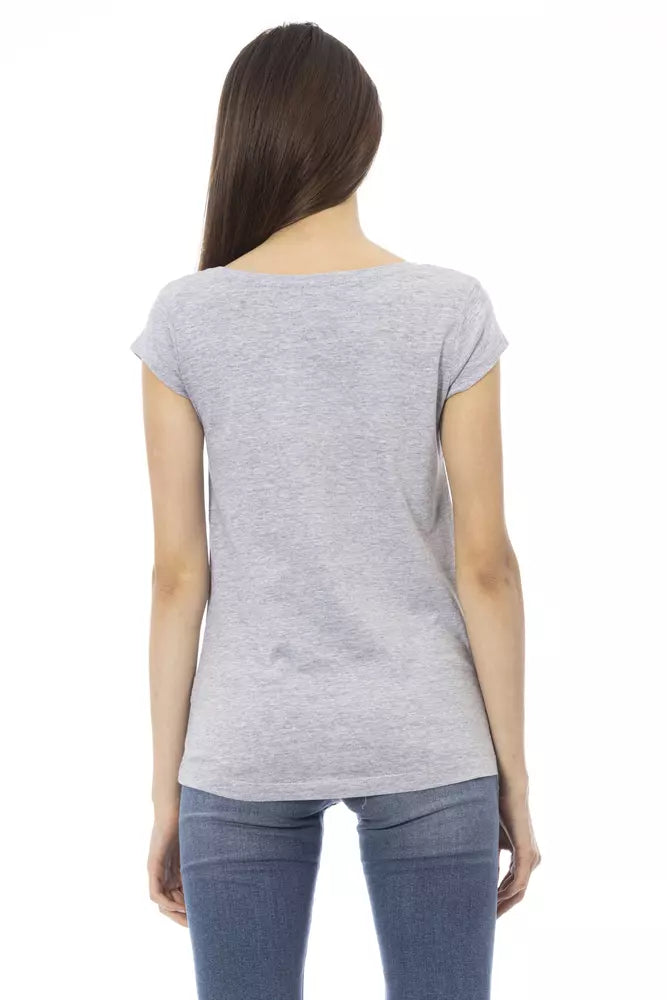 Gray Cotton Women Top