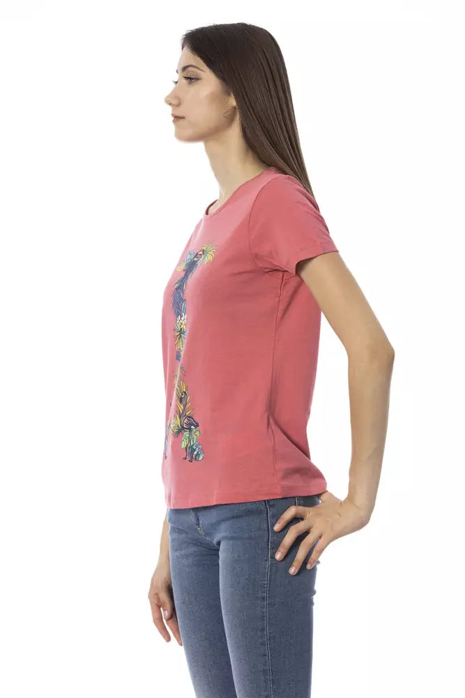 Chic Fuchsia Short Sleeve Fashion Tee