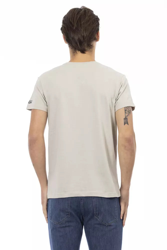 Beige Cotton Men T-Shirt