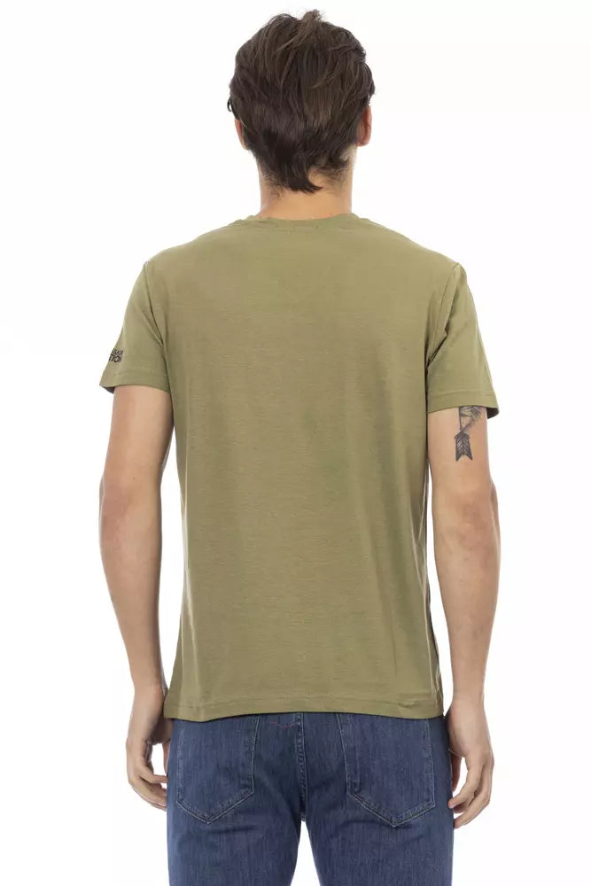 Green Cotton Men T-Shirt