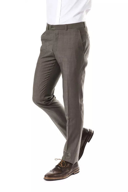 Gray Woolen Men Pant