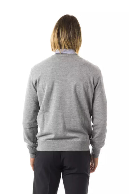 Gray Wool Men Sweater