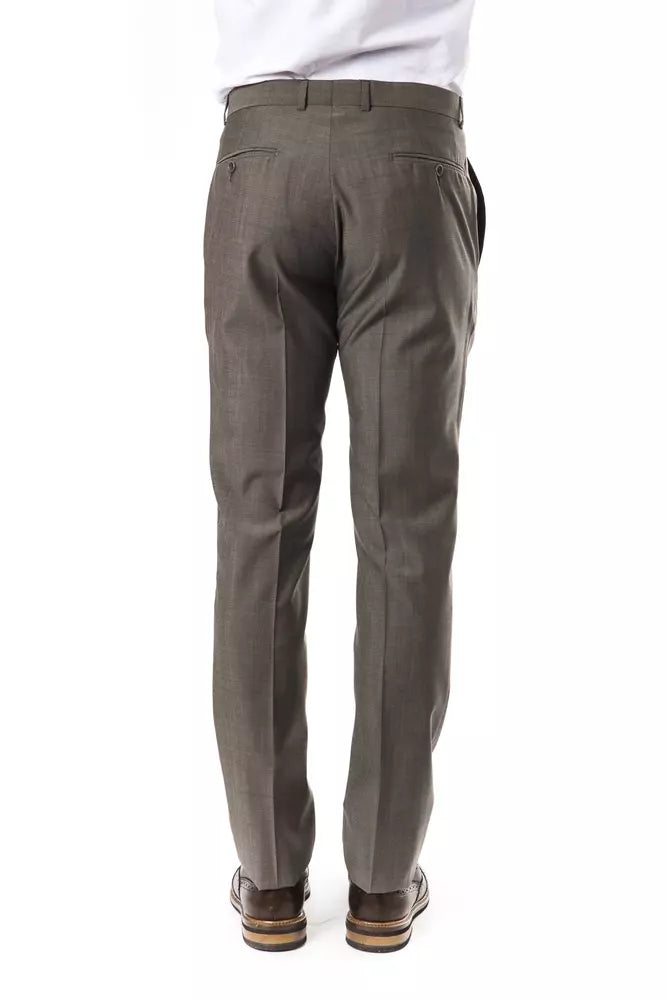 Gray Woolen Men Pant