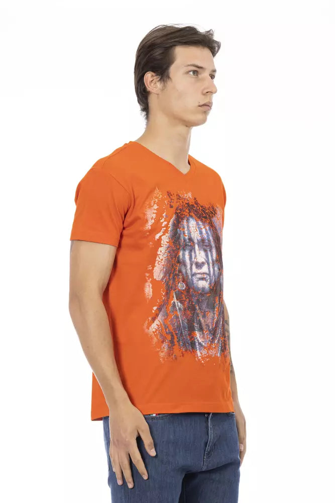 Orange Cotton Men T-Shirt