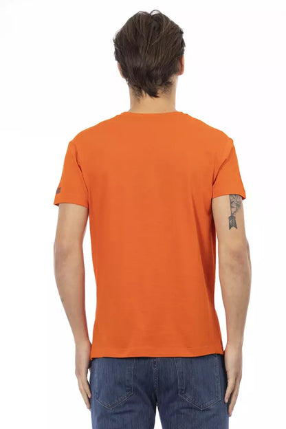 Orange Cotton Men T-Shirt