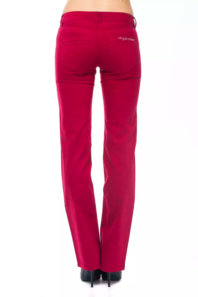 Red Cotton Women's Pant