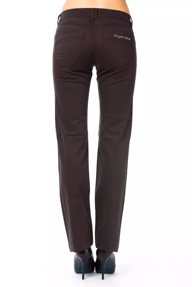 Brown Cotton Women Pants