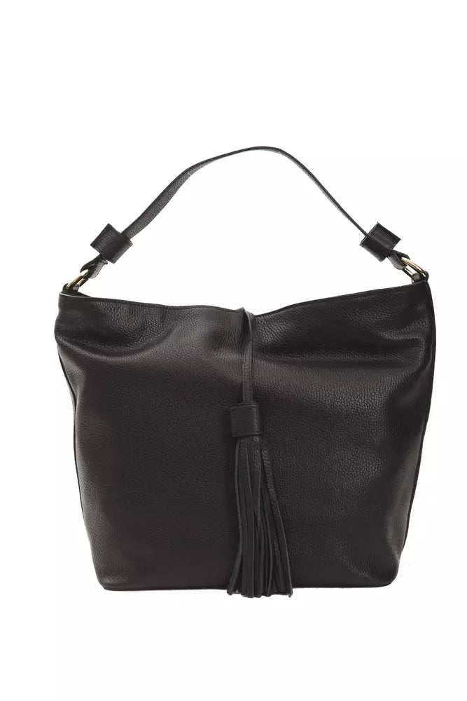 Black Leather Women Shoulder Bag