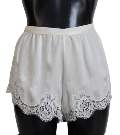 Elegant White Lace Lingerie Shorts