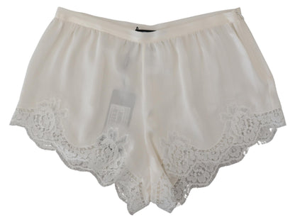 Elegant White Lace Lingerie Shorts