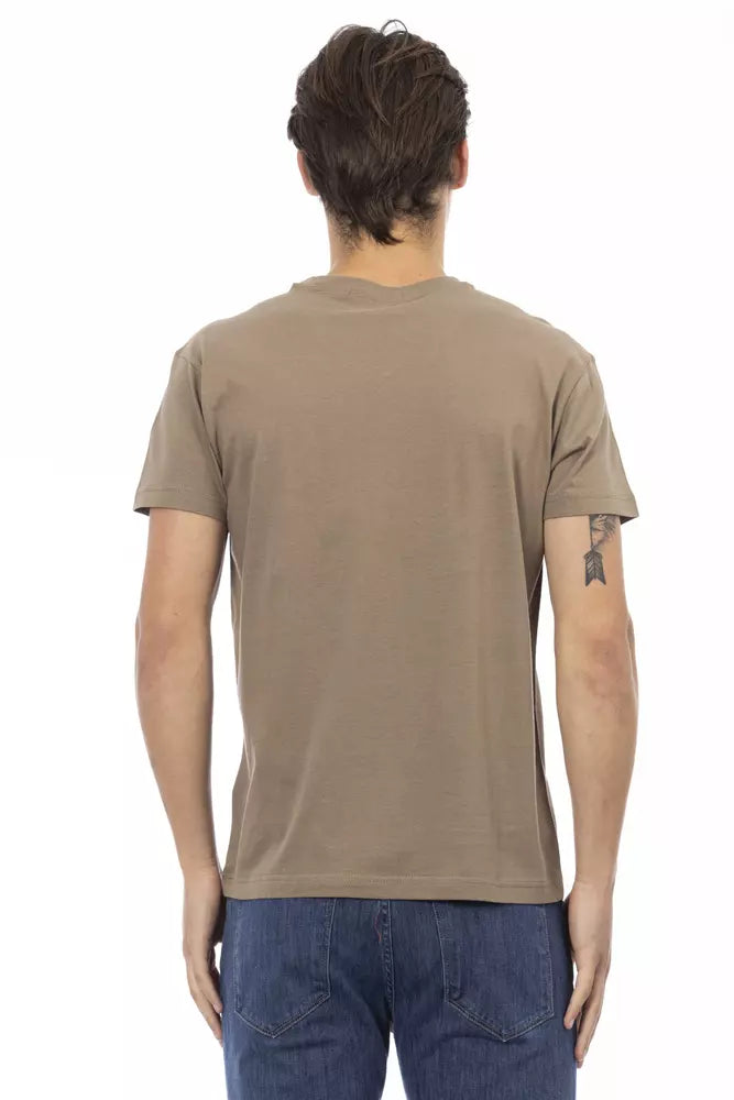 Brown Cotton Men T-Shirt