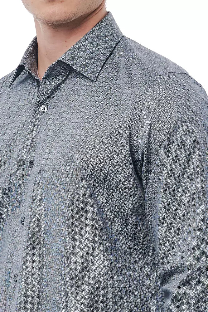 Black Cotton Men Shirt