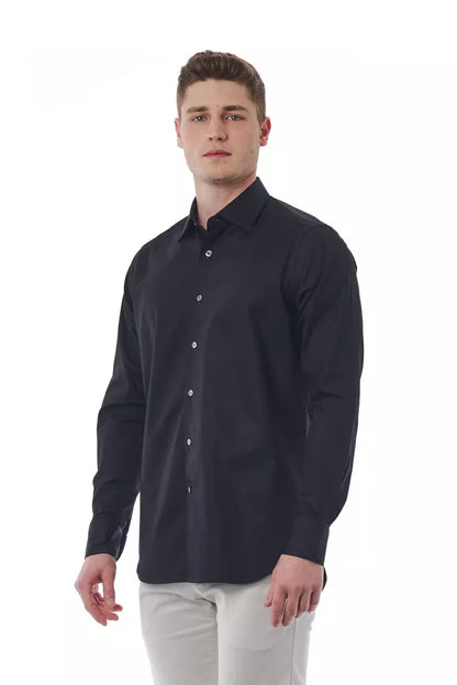 Black Cotton Men Shirt