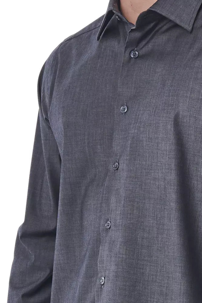 "Gray Cotton Men's Shirt"