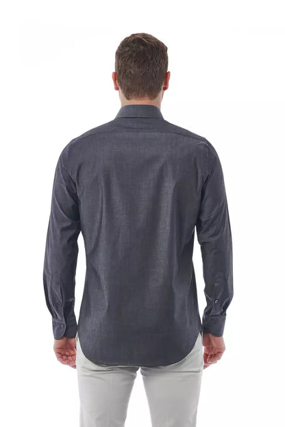 "Gray Cotton Men's Shirt"