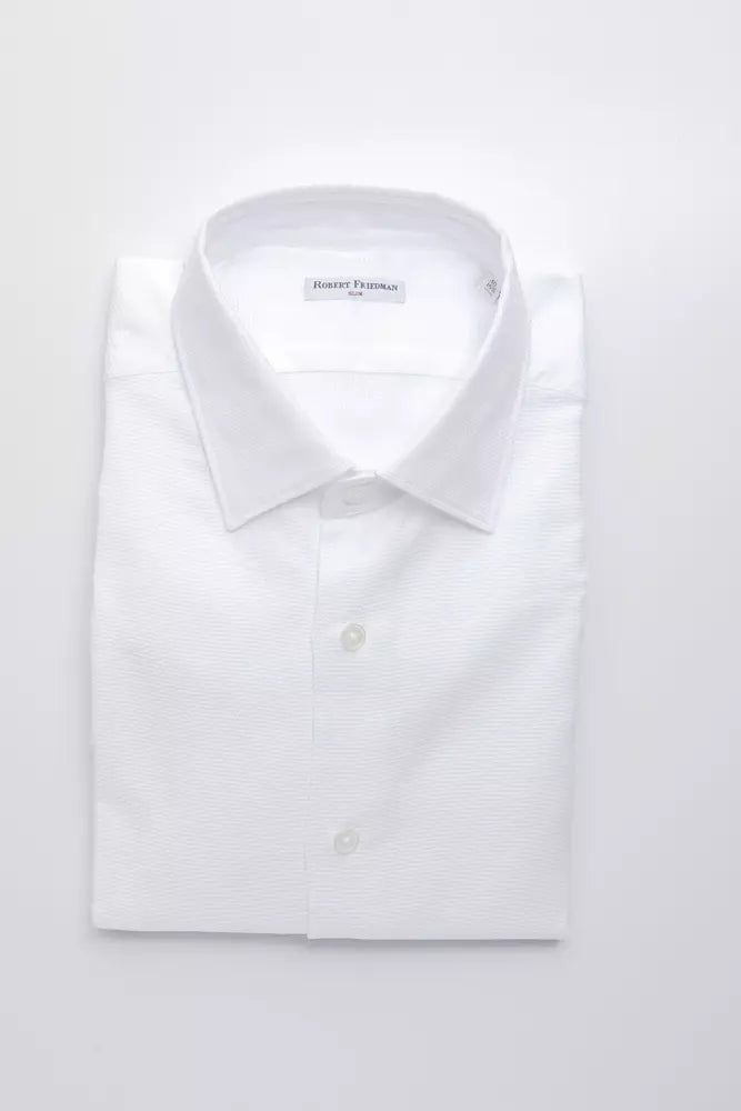 White Cotton Men Shirt