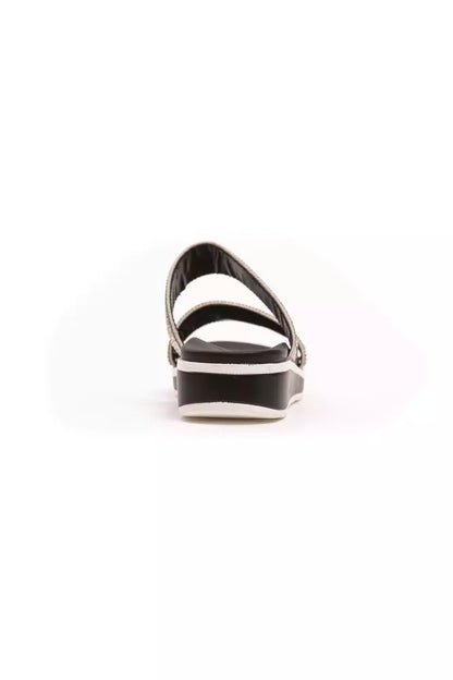 Silver Textile Women Sandal