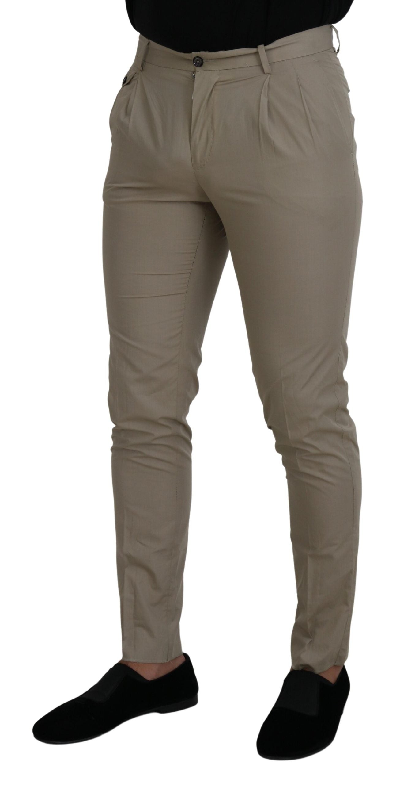 Stunning Beige Italian Cotton Trousers