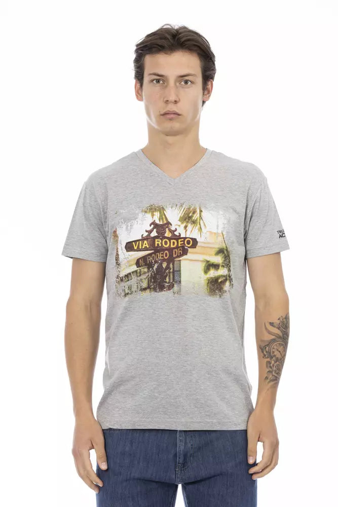 Gray Cotton Men's T-Shirt