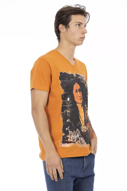 Orange Cotton Men T-Shirt