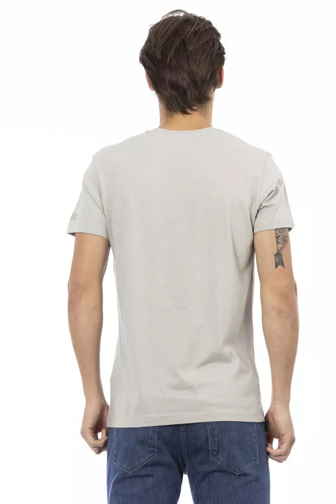 Gray Cotton Men T-Shirt