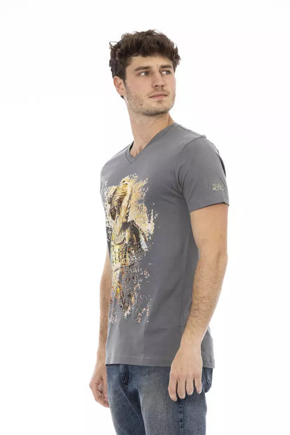 Gray Cotton Men's T-Shirt