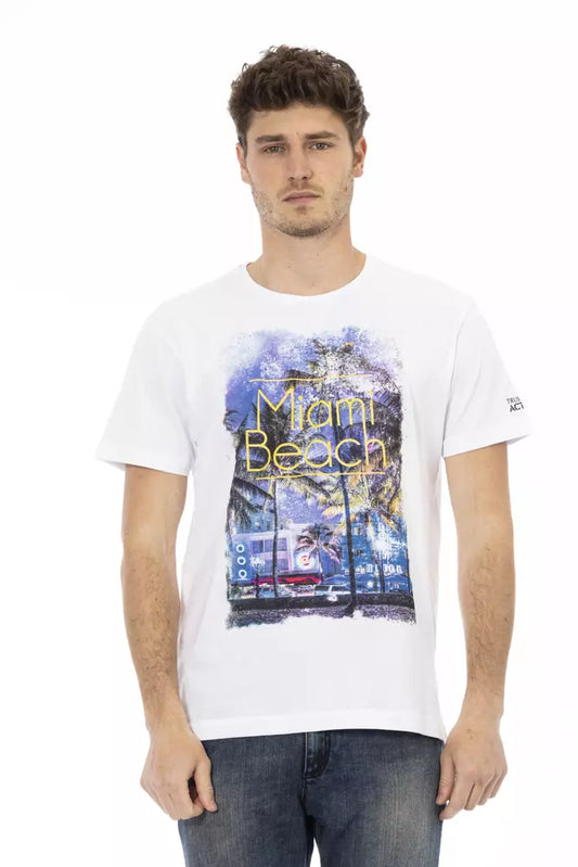 White Cotton Men T-Shirt