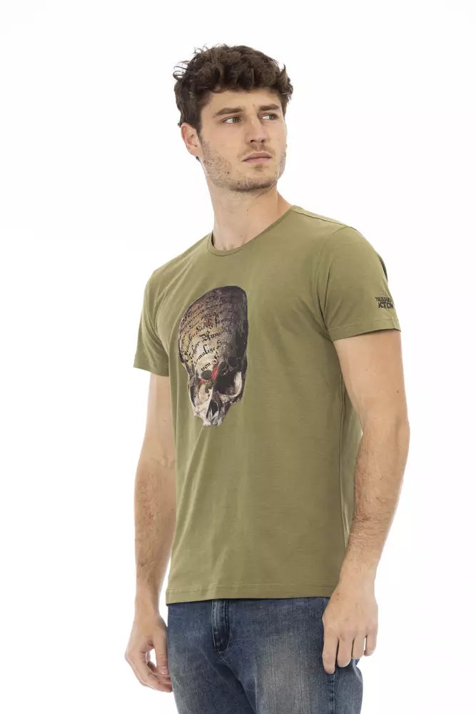 Green Cotton Men T-Shirt