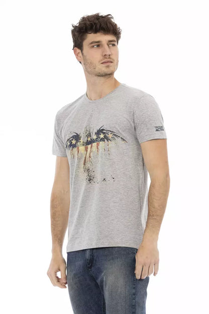 Gray Cotton Men T-Shirt