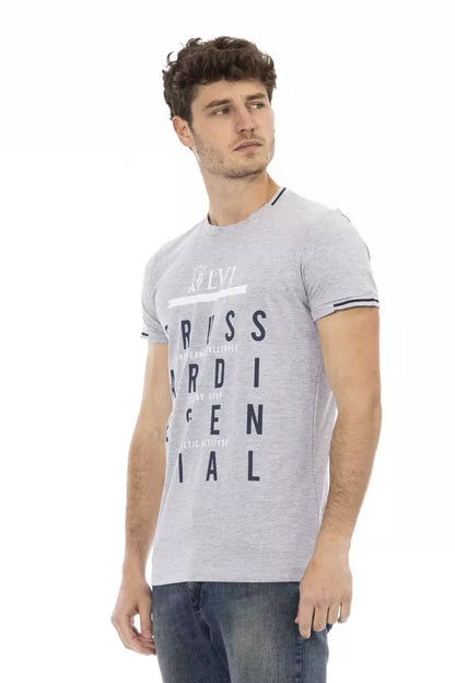 Gray Cotton Men T-Shirt