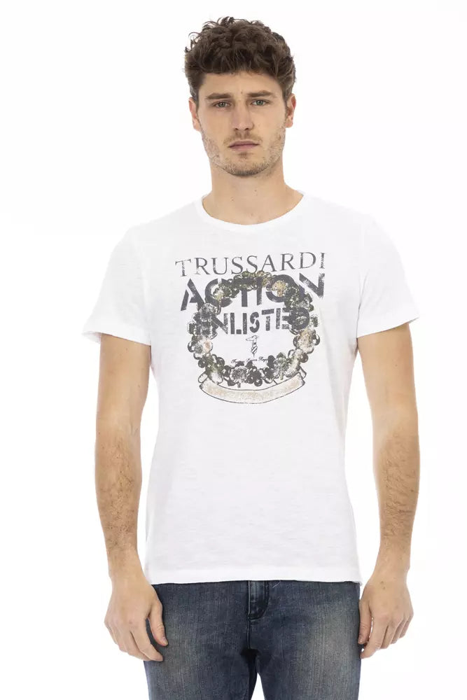 White Cotton Men's T-Shirt
