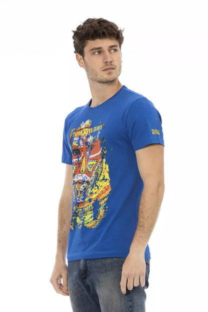 Blue Cotton Men's T-Shirt