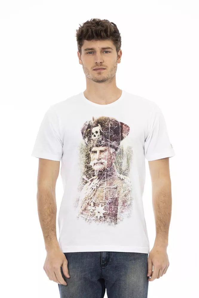 White Cotton Men T-Shirt