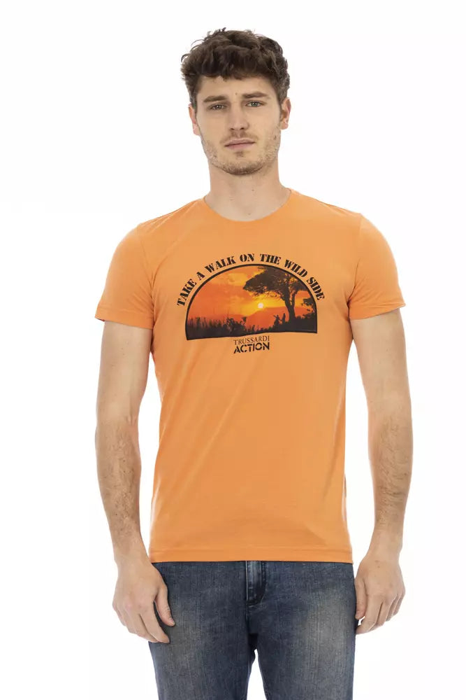 Orange Cotton Men TShirt