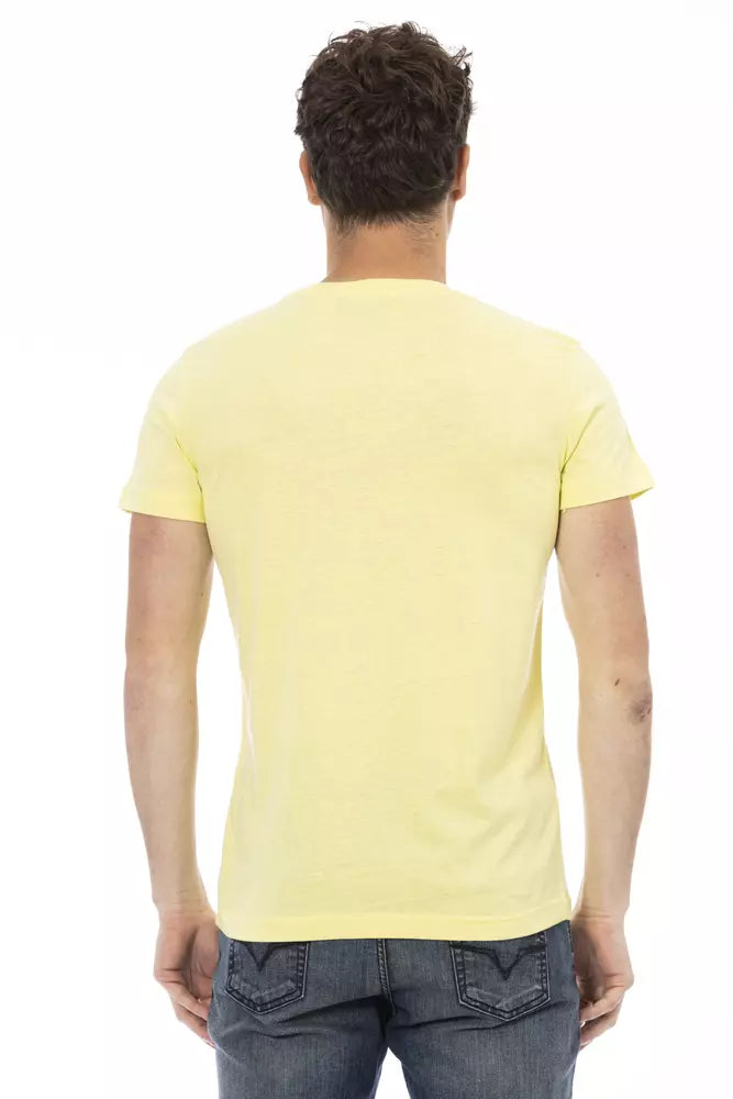 Yellow Cotton Men T-Shirt