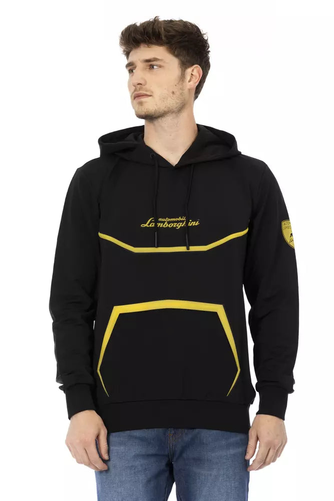 Black Polyester Men Hoodie