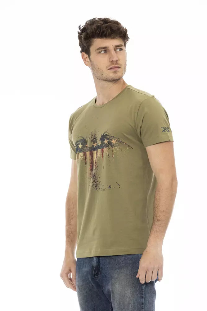 Green Cotton Men T-Shirt