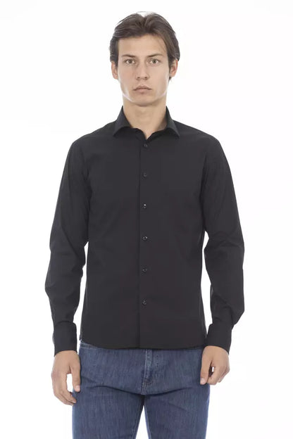 Black Cotton Men's Shirt