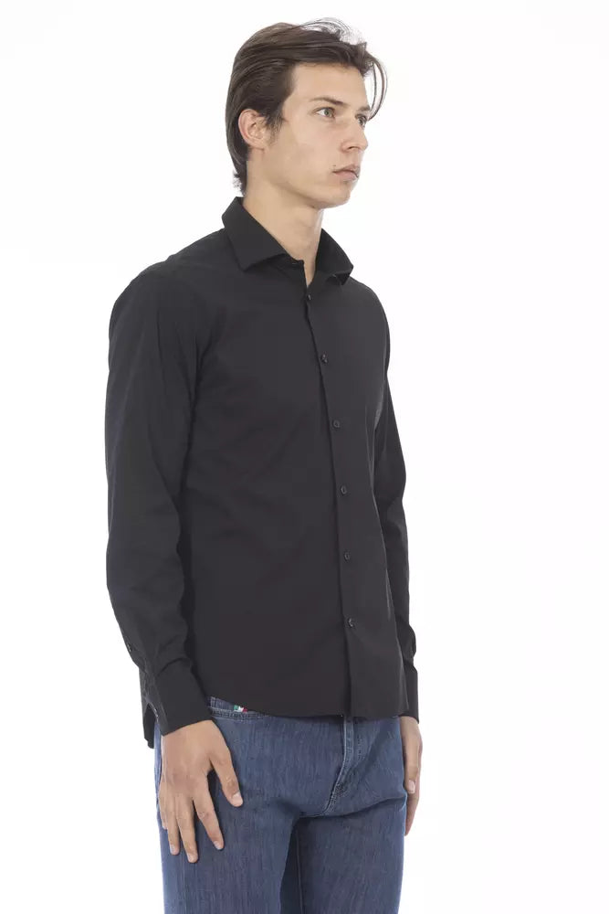 Black Cotton Men's Shirt