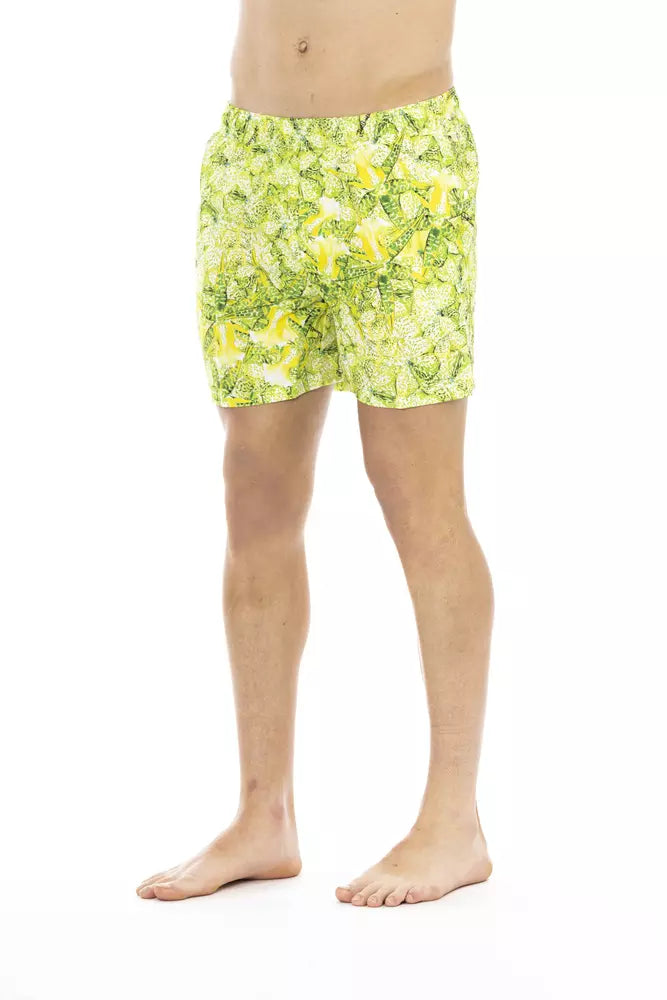 Green Polyester Men Swimwear