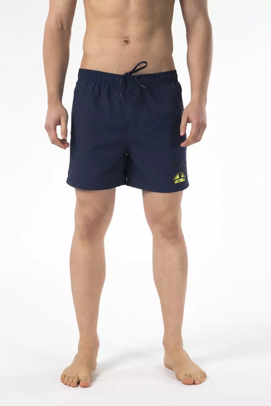 Blue Nylon Men's Swim Short