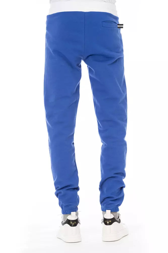 Blue Cotton Men Sport Pant