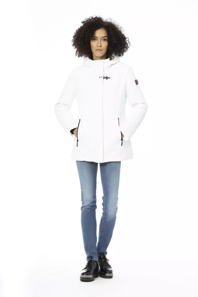 White Polyester Women Jacket