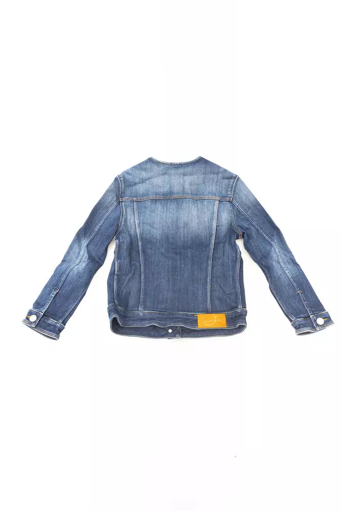 Blue Cotton Women Jacket